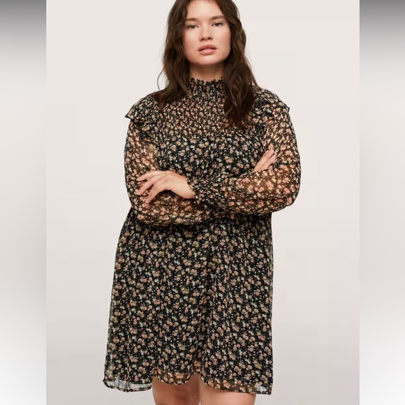 Mango Floral Print Dress Size 18 - Picture 3 of 8